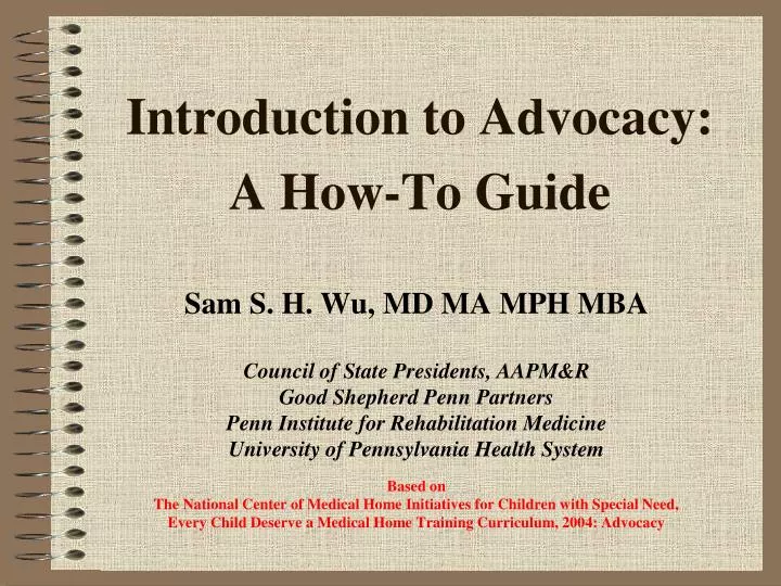 introduction to advocacy a how to guide