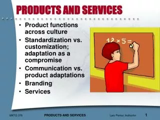 PRODUCTS AND SERVICES