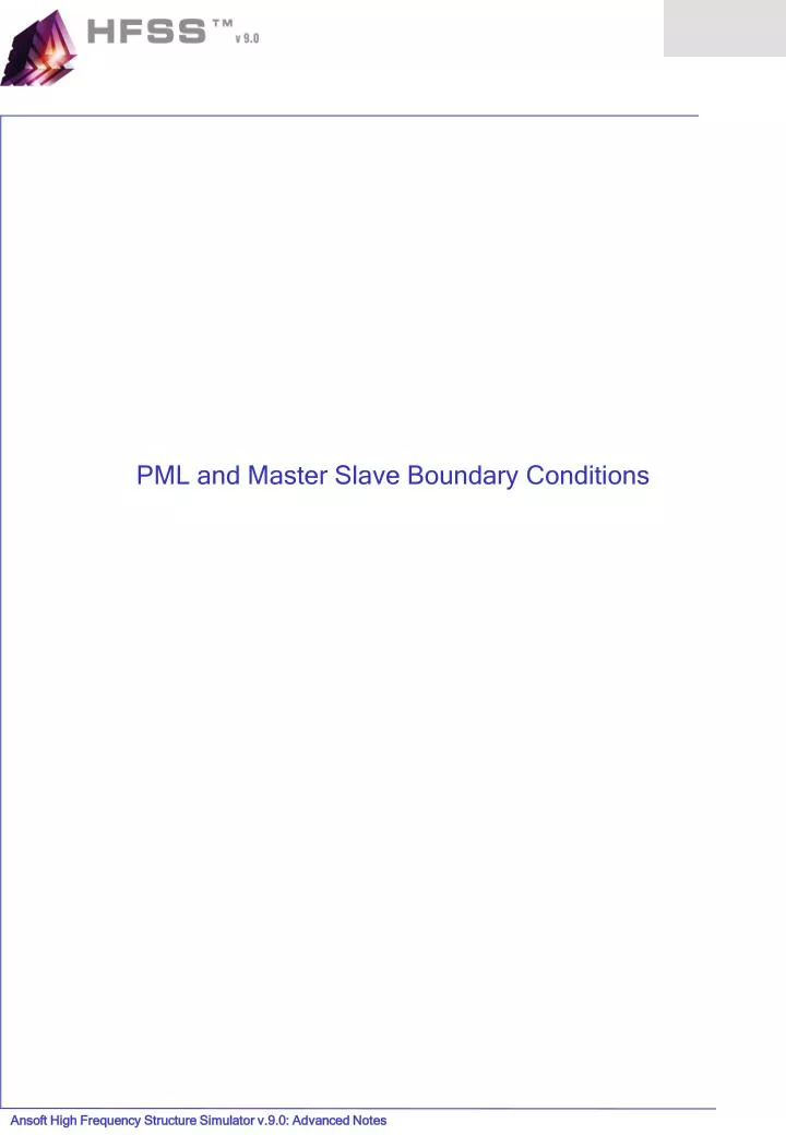 pml and master slave boundary conditions