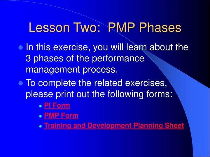lesson two pmp phases