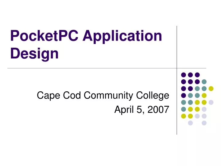 pocketpc application design
