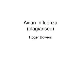 Avian Influenza (plagiarised)