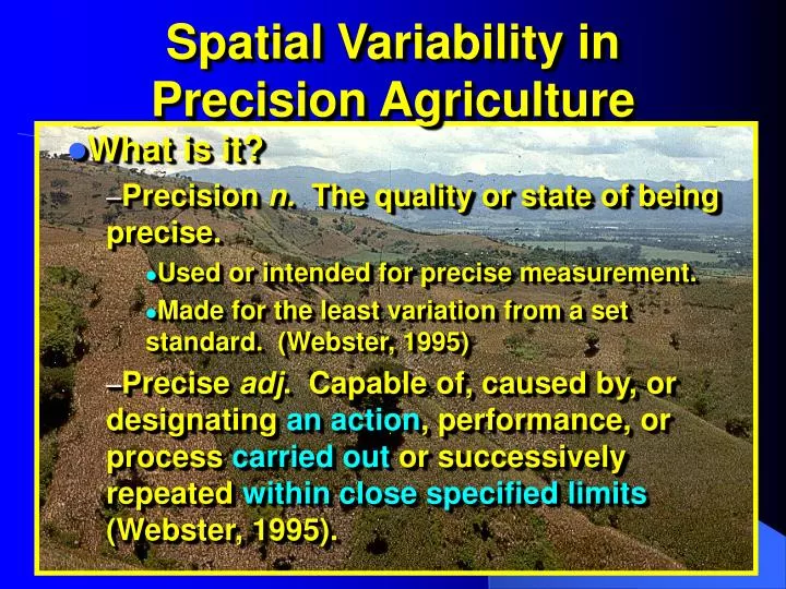 spatial variability in precision agriculture