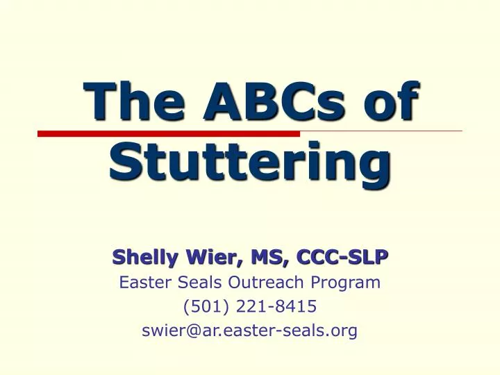the abcs of stuttering