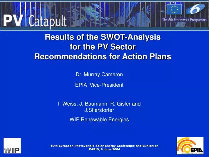 results of the swot analysis for the pv sector recommendations for action plans