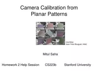 camera calibration from planar patterns