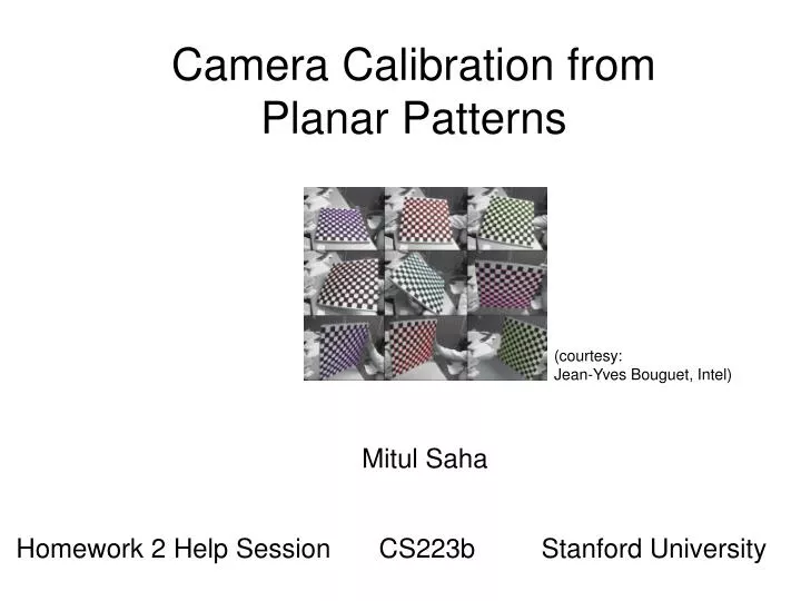 camera calibration from planar patterns