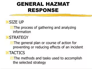 GENERAL HAZMAT RESPONSE