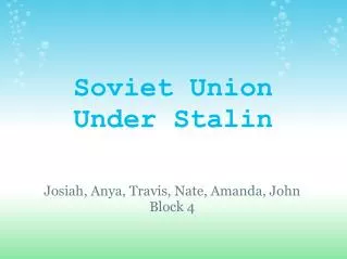 Soviet Union Under Stalin