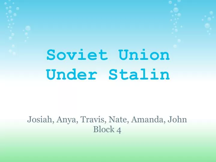 soviet union under stalin