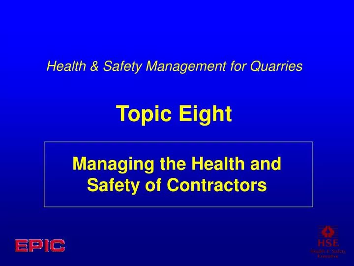 managing the health and safety of contractors