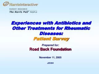 Experiences with Antibiotics and Other Treatments for Rheumatic Diseases: Patient Survey