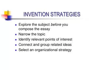 INVENTION STRATEGIES