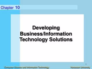 Developing Business/Information Technology Solutions