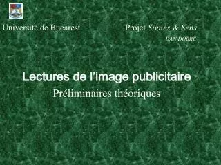 universit de bucarest projet signes sens dan dobre