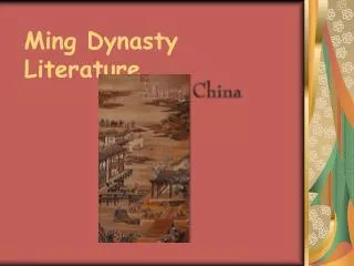 Ming Dynasty Literature
