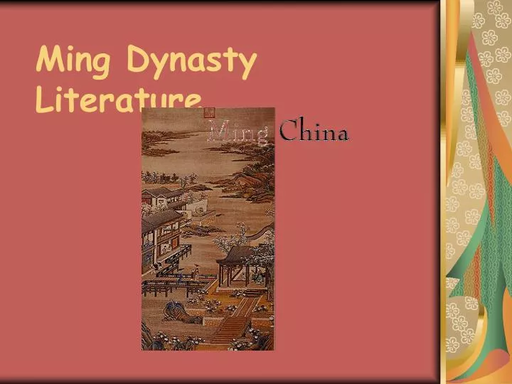 ming dynasty literature