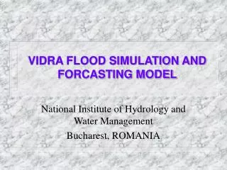 VIDRA FLOOD SIMULATION AND FORCASTING MODEL