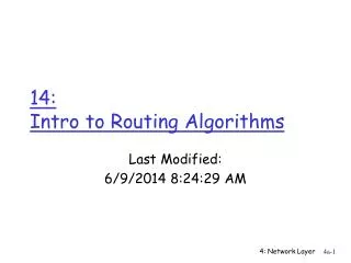 14: Intro to Routing Algorithms
