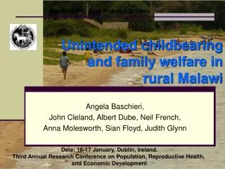 Unintended childbearing and family welfare in rural Malawi