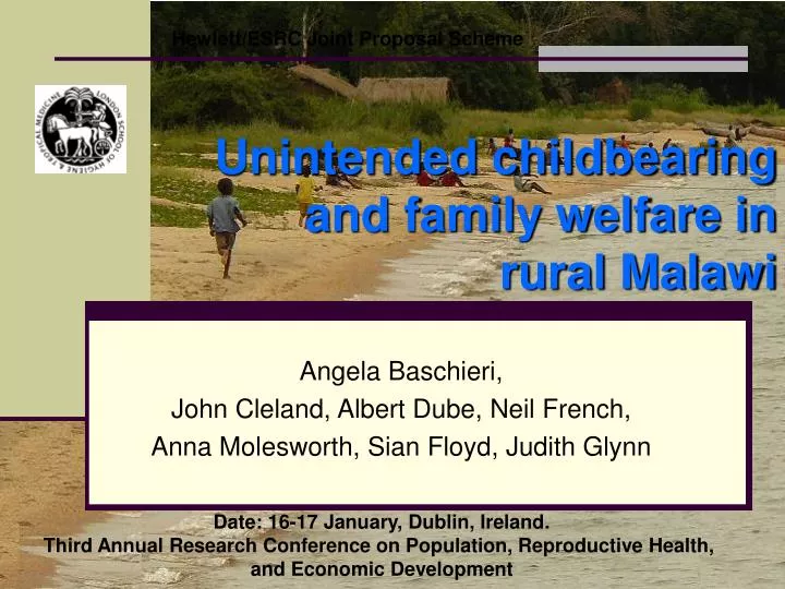 unintended childbearing and family welfare in rural malawi
