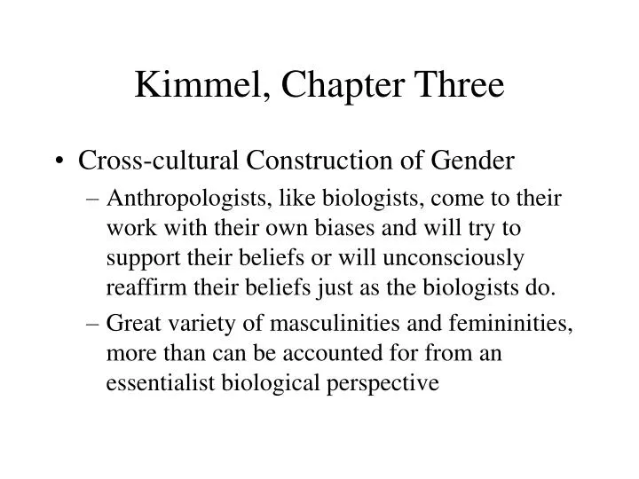 kimmel chapter three