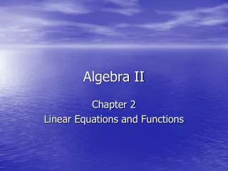 Algebra II