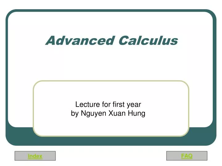 advanced calculus