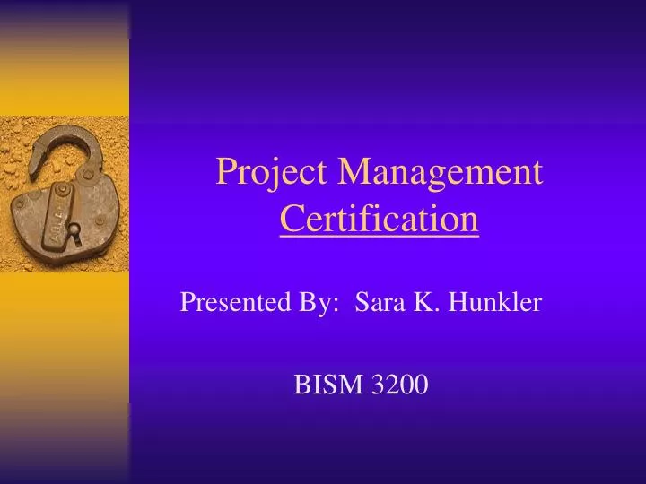 project management certification