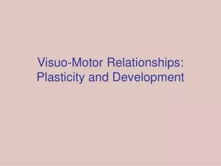 Visuo-Motor Relationships: Plasticity and Development