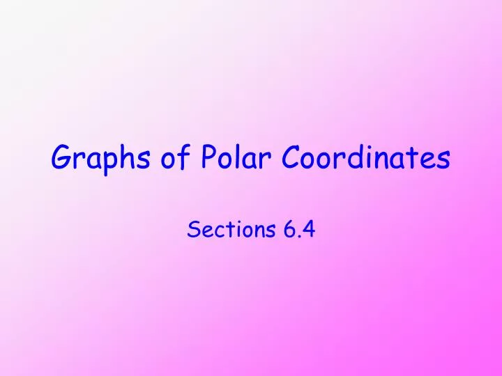 graphs of polar coordinates