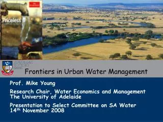 Frontiers in Urban Water Management