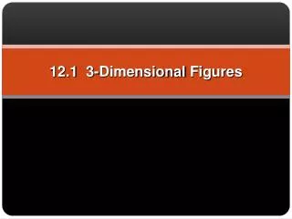 12.1 3-Dimensional Figures