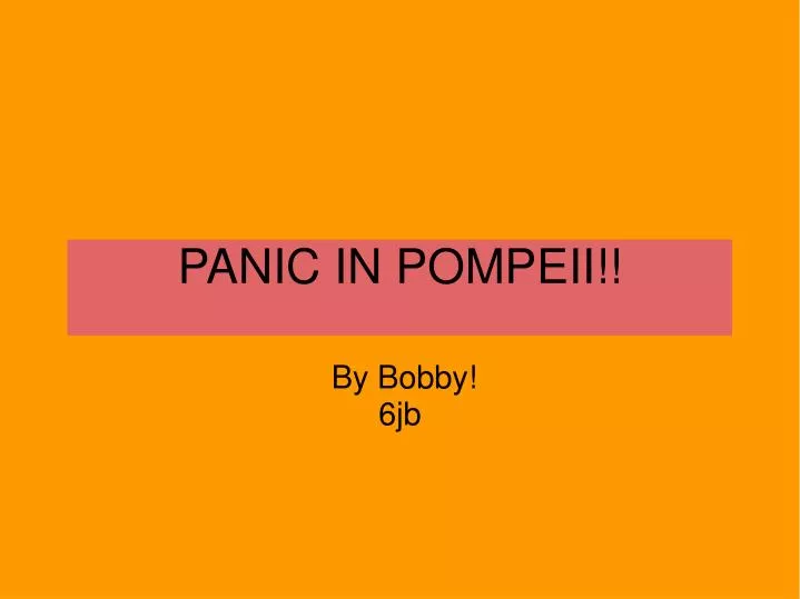 panic in pompeii