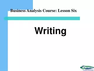 Business Analysis Course: Lesson Six