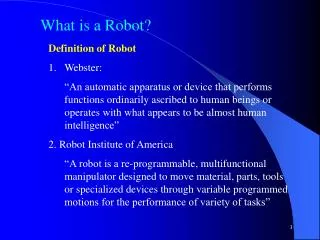 What is a Robot?