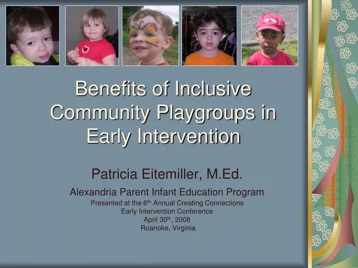 benefits of inclusive community playgroups in early intervention