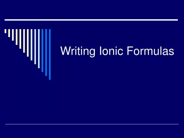 writing ionic formulas