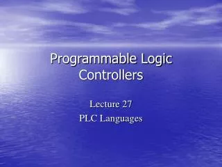 Programmable Logic Controllers