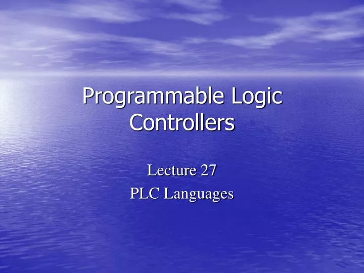 programmable logic controllers