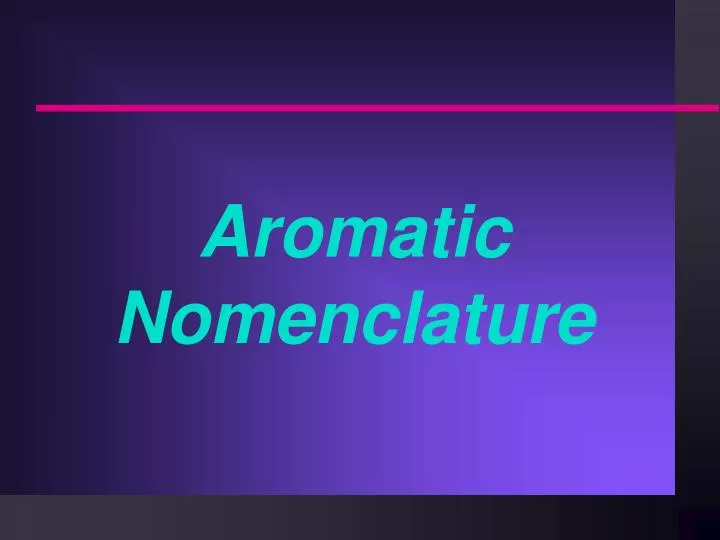 aromatic nomenclature