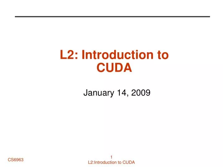 l2 introduction to cuda