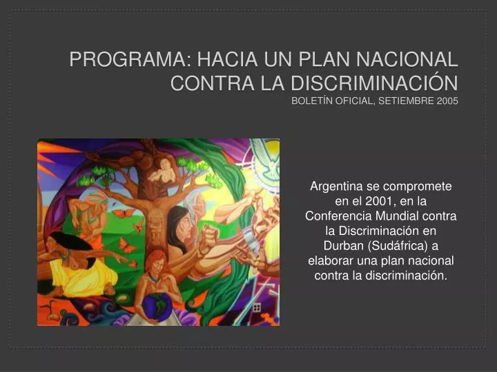 programa hacia un plan nacional contra la discriminaci n bolet n oficial setiembre 2005