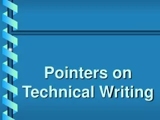 Pointers on Technical Writing