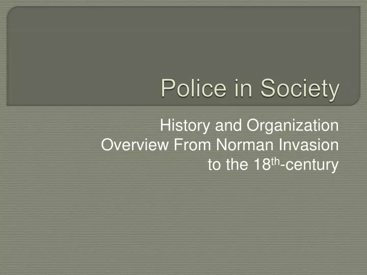 police in society