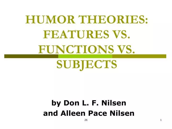 humor theories features vs functions vs subjects