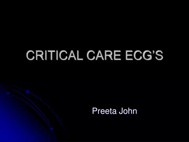critical care ecg s