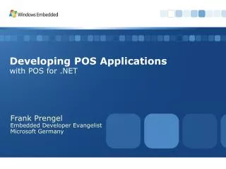 Developing POS Applications with POS for .NET