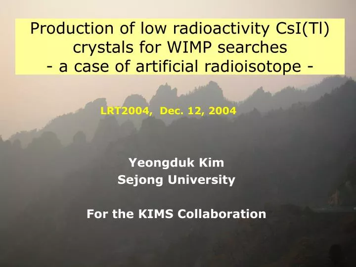 production of low radioactivity csi tl crystals for wimp searches a case of artificial radioisotope