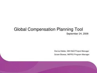 Global Compensation Planning Tool